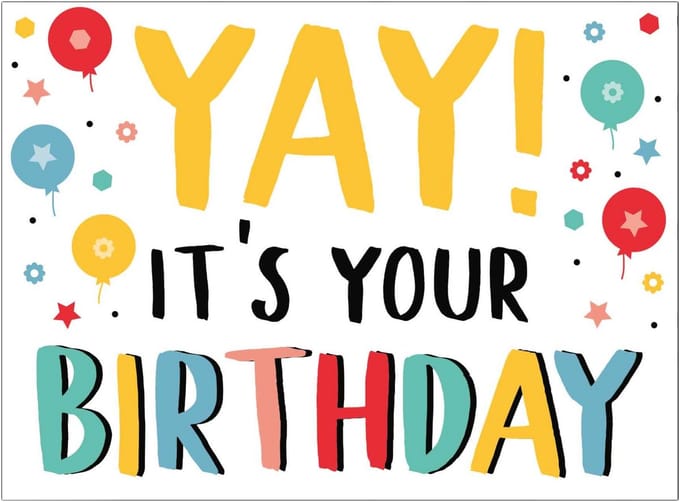 Wenskaart Yay it's your Birthday