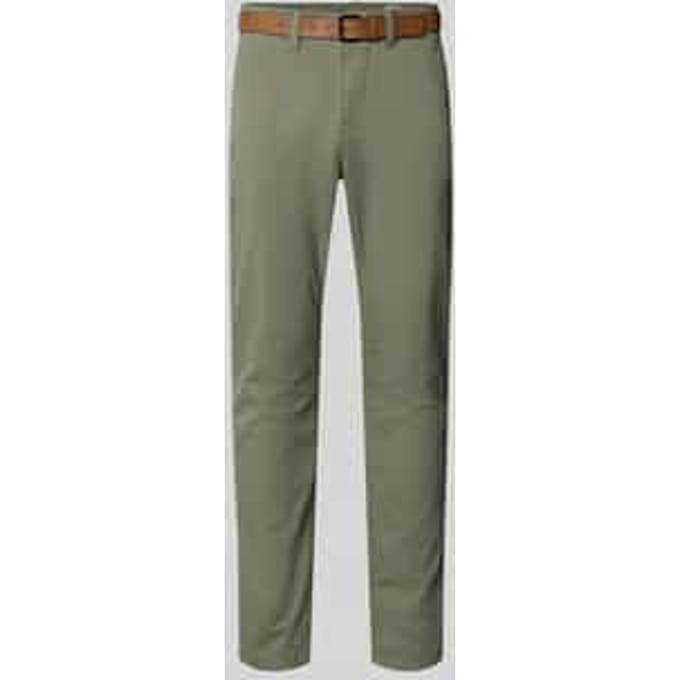 Tom Tailor Denim - TTSLIM chino met riem - Maat 33/34 - dusty mid olive