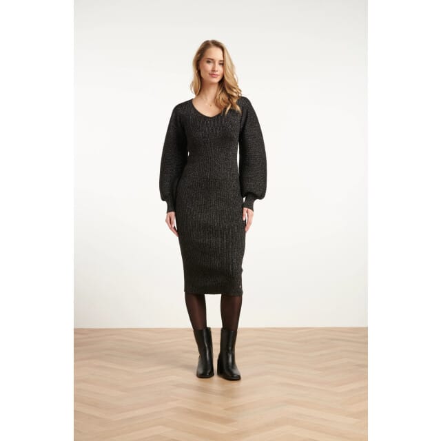 Smashed Lemon Dameslurex gebreide midi jurk |