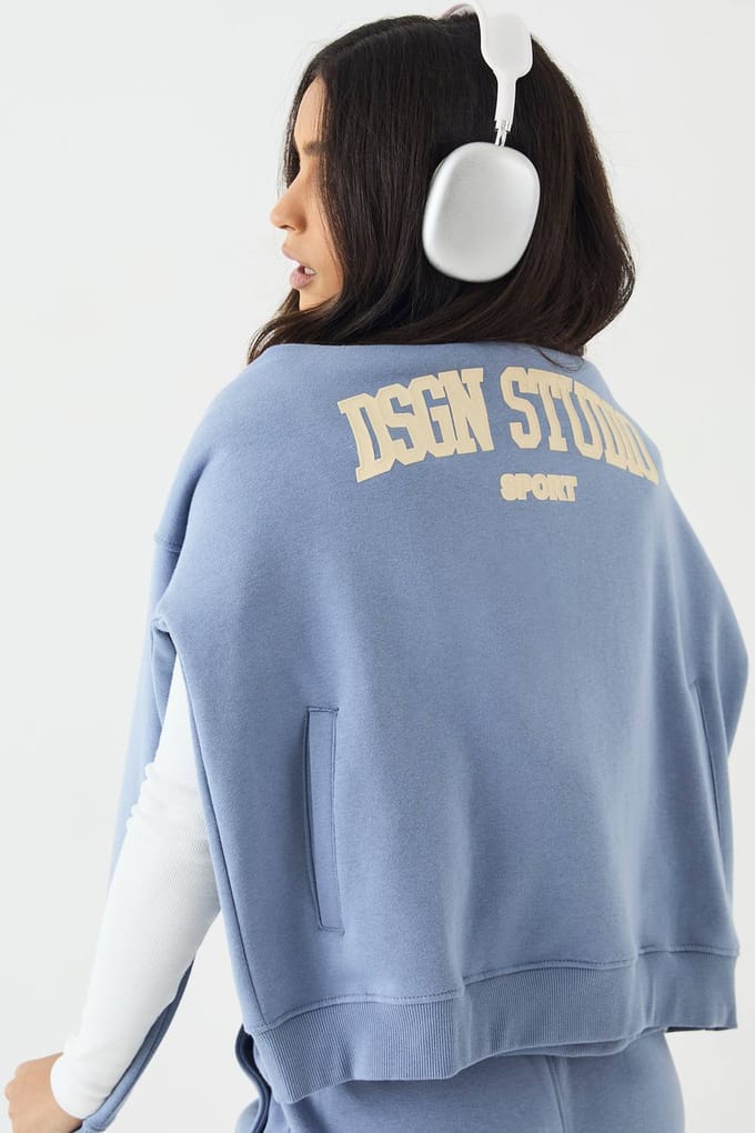 Dames DSGN Studio Oversized Hooded Trainingspak | Blauw | Maat: Small