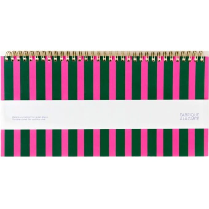 Fabrique - Weekplanner bureau - Gestreept roze en groen - Ongedateerd
