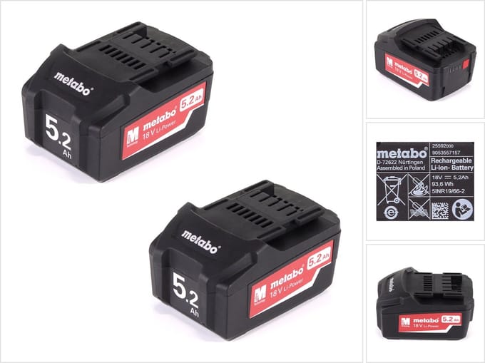 Metabo Li-Power accuset 18V met 2x accu 5.2Ah ( 625592000 )