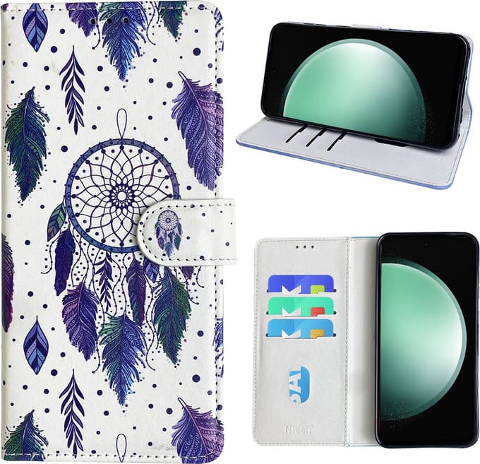 Hoesje geschikt voor Samsung Galaxy S23 FE Bookcase met dromenvanger print