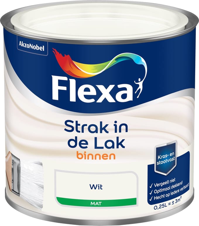 Flexa - Strak In De Lak Binnenlak Mat - Wit - 250 Ml
