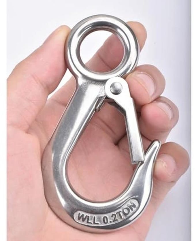 RVS Haak Rigging Accessoire met Hoge Werkbelasting - 420 lb (0.2T)