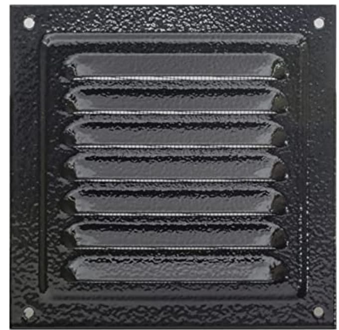 Ventilatierooster Metalen 12,5 x 12,5 cm - Zwart