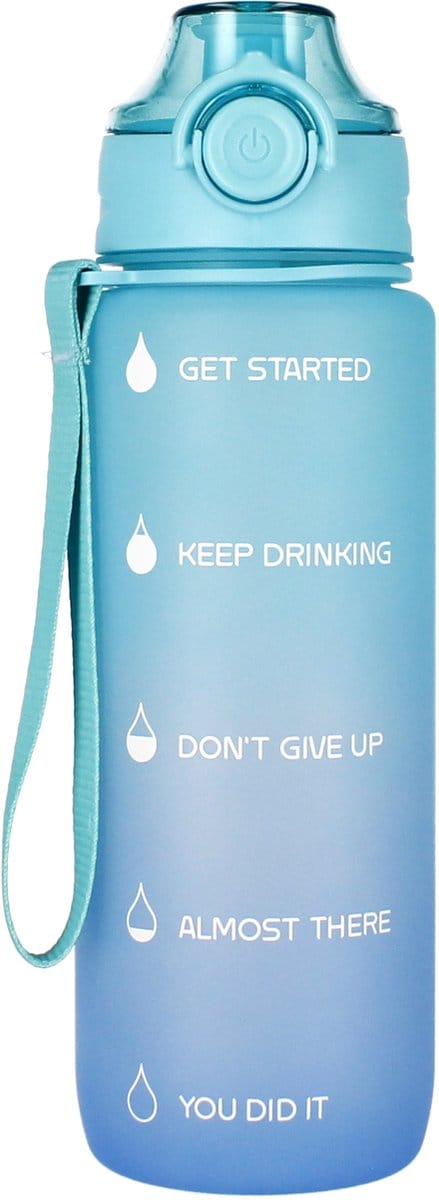 Starpak motivatie drinkfles - 750 ml - koord – blauw