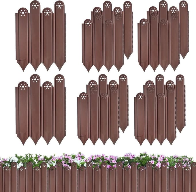 Tuinranden - Bloemenbak afbakening - Tuin structureren - Versterkte constructie - 10 stuks - Bruin