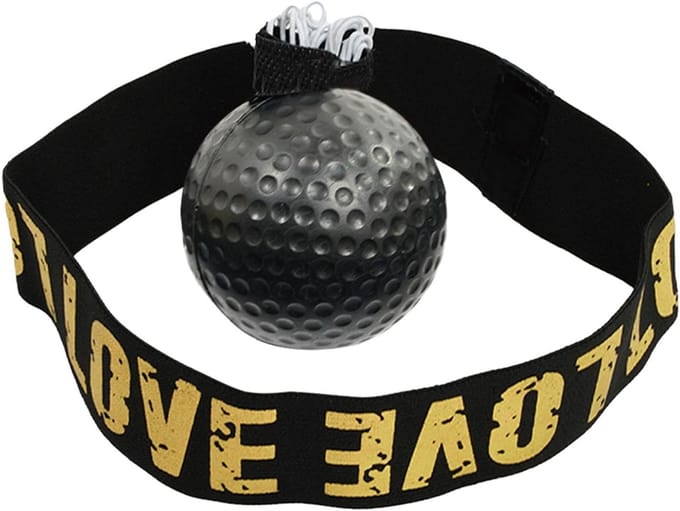Boksbal Hoofdband - Reflex Bal - Bokstraining Thuis - Draagbaar Compact Ontwerp - 10x10x10 cm - Zwart