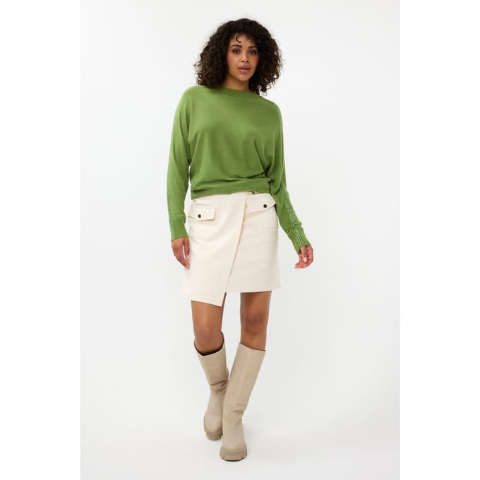 EsQualo Sweater Sleeve Studs Forest Green Taglia: S | Maglioni a maglia Outlet | Donna | Verde