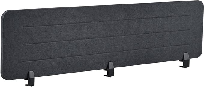 BELIANI ZIGGY - Bureauscherm - Donkergrijs - 180 x 40 cm - Polyester