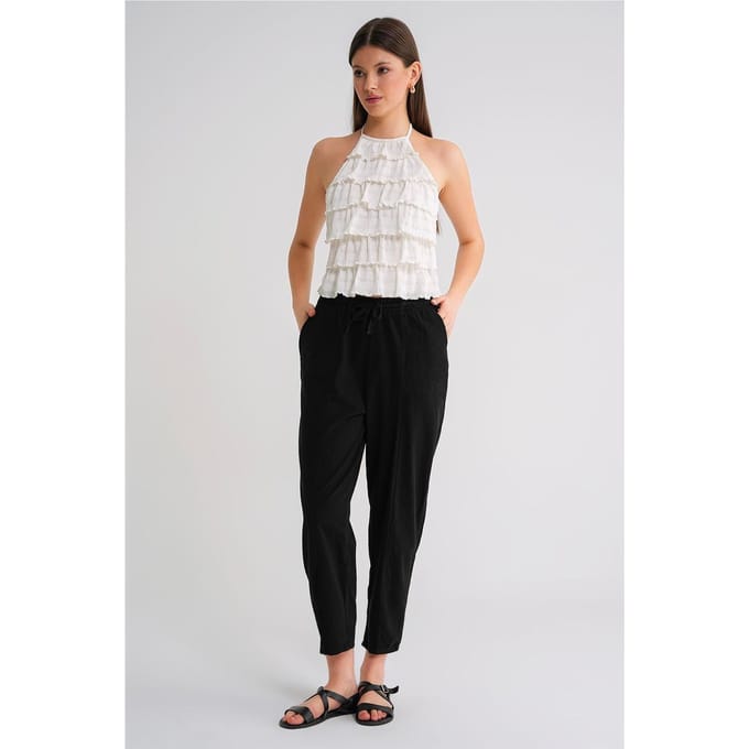 Katoenen Joggingbroek met Touwtje in de Taille