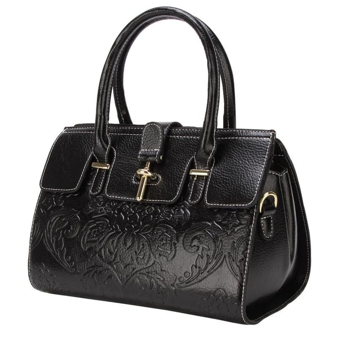 Nieuwe Lente Echte Lederen Dames Handtas Retro Cross-body Tas Modieuze Dames Tas black