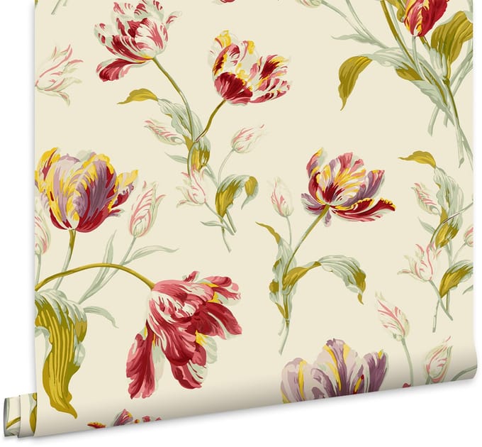 Laura Ashley Gosford Behang - Bloemen - 10mx52cm - Rood