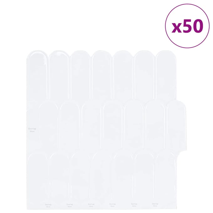 vidaXL - Veer - Tegel - 50 - st - Wit - 30 - x - 30 - cm - Polyurethaan - en - PET