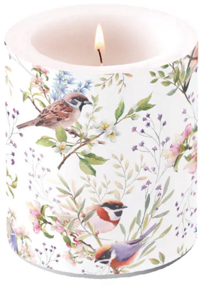 Kaars met vogeltjes, Kaars, Bedrukte kaars, Ambiente kaars