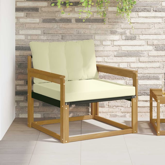 vidaXL - Buiten - bank - set - Massief - Acaciahout - en - Textilene