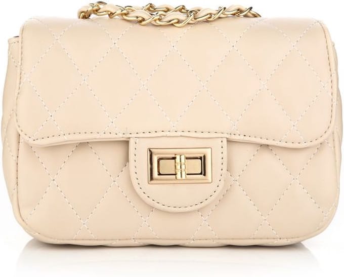 Bijoutheek Tas Ruit Ketting Beige BG459