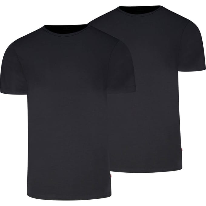 Levi's T-shirt Solid Crew Zwart 2Pack - Maat L - Heren - Basic T-shirt