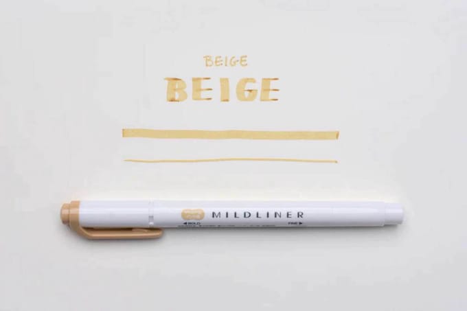 Zebra Mildliner Double-Sided Highlighter - Fine / Bold – Mild Beige / WKT7-MBE