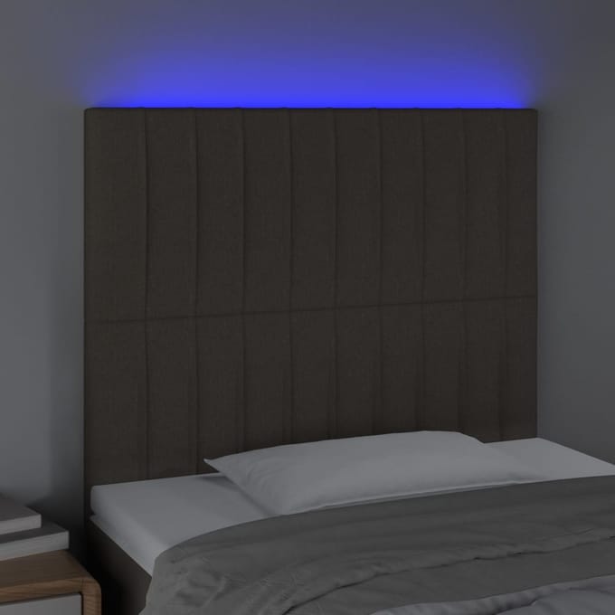 vidaXL - Hoofdbord - LED - 90x5x118/128 - cm - stof - taupe