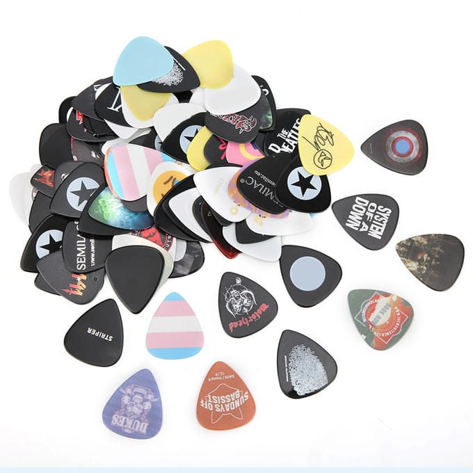 Ensemble de 100 médiators pour guitare, accessoires pour instruments de musique en celluloïd black