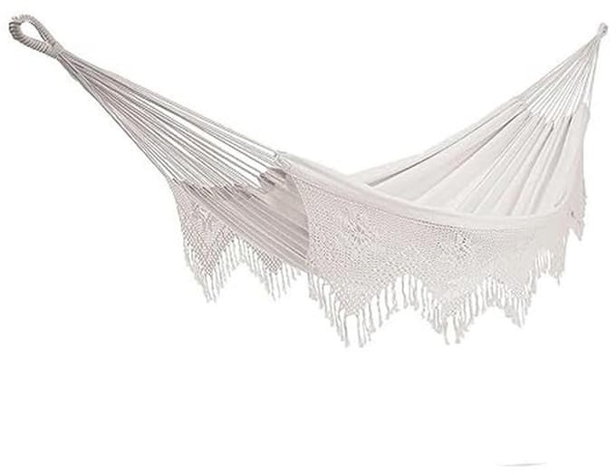 Katoenen Tweepersoons Hangmat Deluxe - Natuurlijk