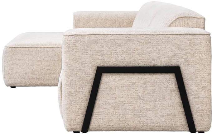 Vente-unique Hoekbank links in gemêleerde stof - Beige TEJAMI