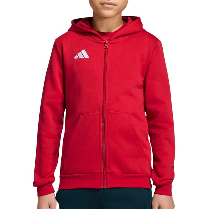 Adidas Performance Entrada26 Hoodie Met Lange Ritssluiting Kids - Kinderen - Rood