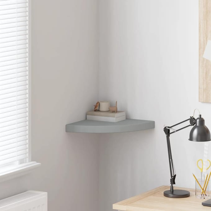 vidaXL - Hoekschap - zwevend - 35x35x3,8 - cm - MDF - grijs