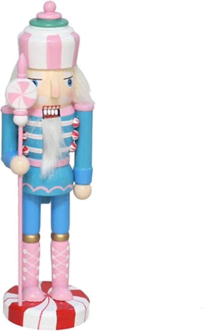 Gerimport Notenkraker decoratie figuur/beeld - 8 x 6 x 25 cm - gekleurd - kunststof