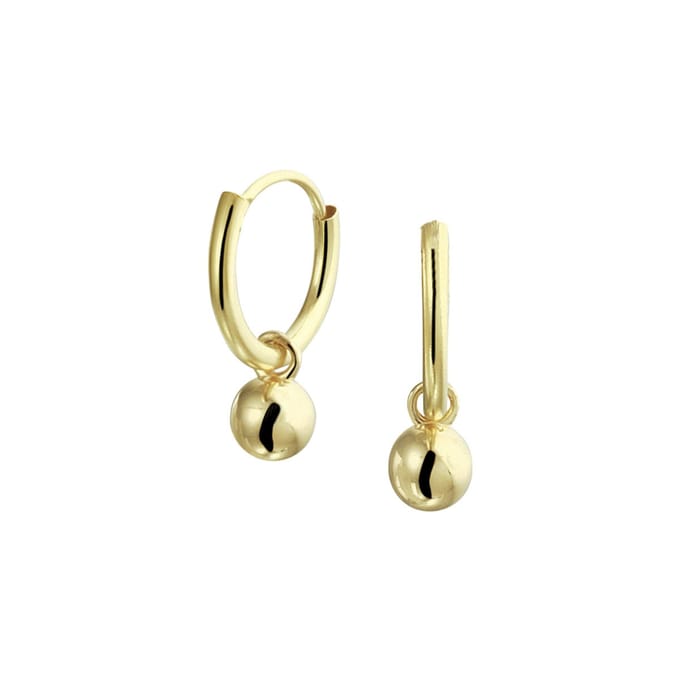 Marie Celeste oorringen met hangers bolletjes - 11 mm - Goud