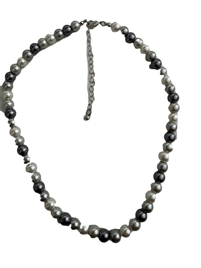 Petra's Sieradenwereld - Parelketting wit-grijs-blauw 8 mm (1106)
