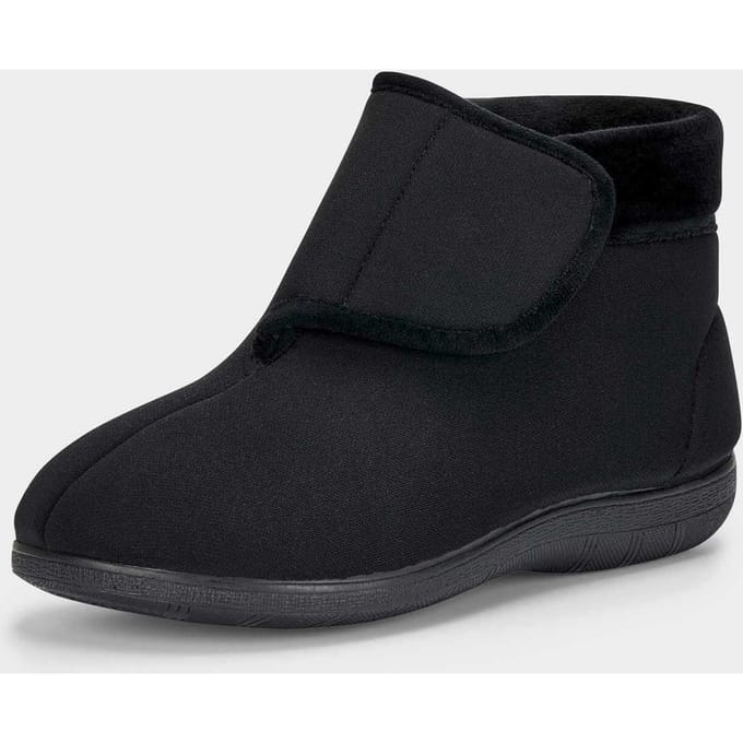 Pantoffels met brede klittenbandsluiting - zwart - Gr. 38 van Goldner Fashion