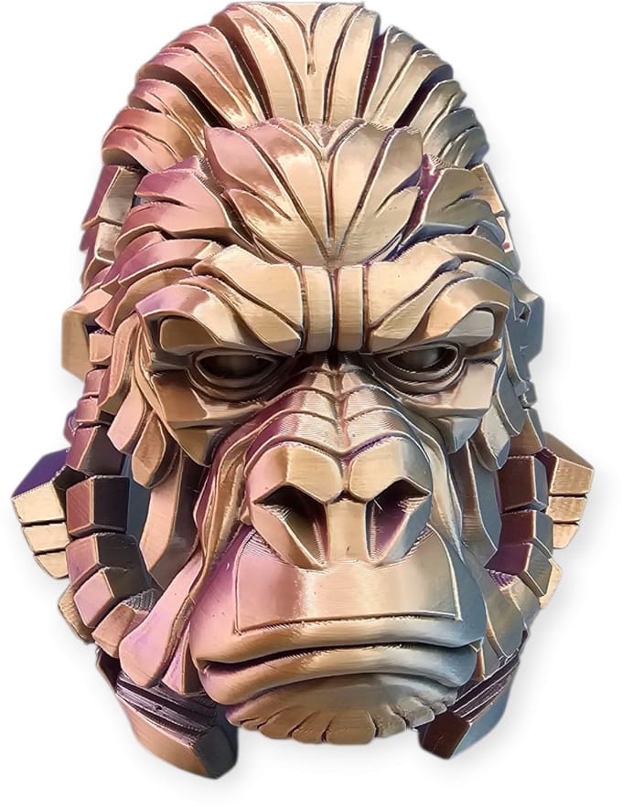 Layerzz - Geometrische Gorilla kop - 3D print - kleurveranderend - huisdecoratie - eyecatcher - Moonlight