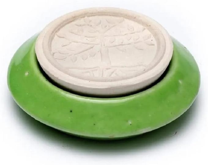 Geursteen Levensboom met Donkergroene Basis (7,5 cm)