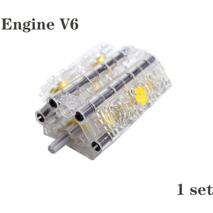 MOC Technologie Componenten Kit Bouwstenen Differentieel Tandwiel Kit Motor Cilinder 65413 62821 V6 V8 V12 white