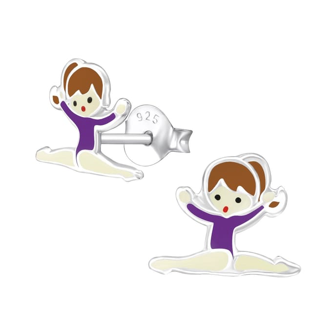 Princess Oorbellen Aibi Purple - 925 Zilver - Turnster/Ballet - 8x10mm
