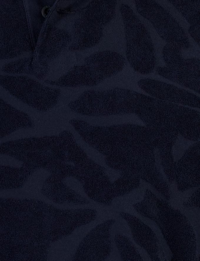 Poloshirt BOSS Orange donkerblauw met structuur