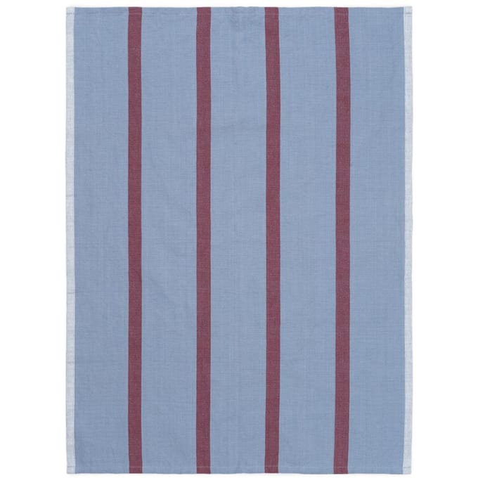Ferm Living Hale Theedoek - faded blue/burgundy