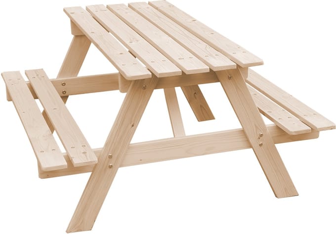 Timbela M018-1 - Kinder Picknicktafel - 90x90xH50 cm - Picknickbank - Onbehandeld