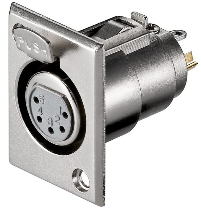 XLR 5-pins (v) inbouw connector | metaal