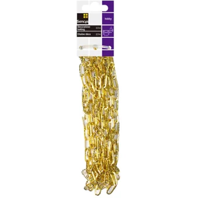Sencys Decoratieve Ketting - Staal - Messinglook - 2mm - 2,5m