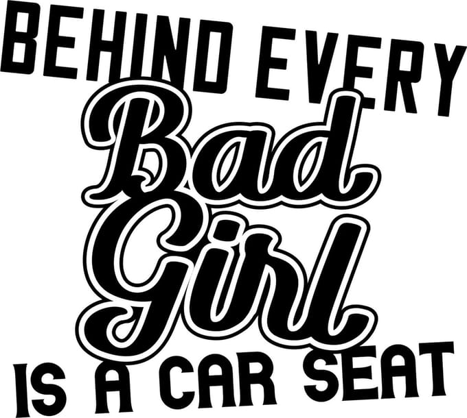 Decoratieve auto - raam - bumper sticker Behind every Badgirl
