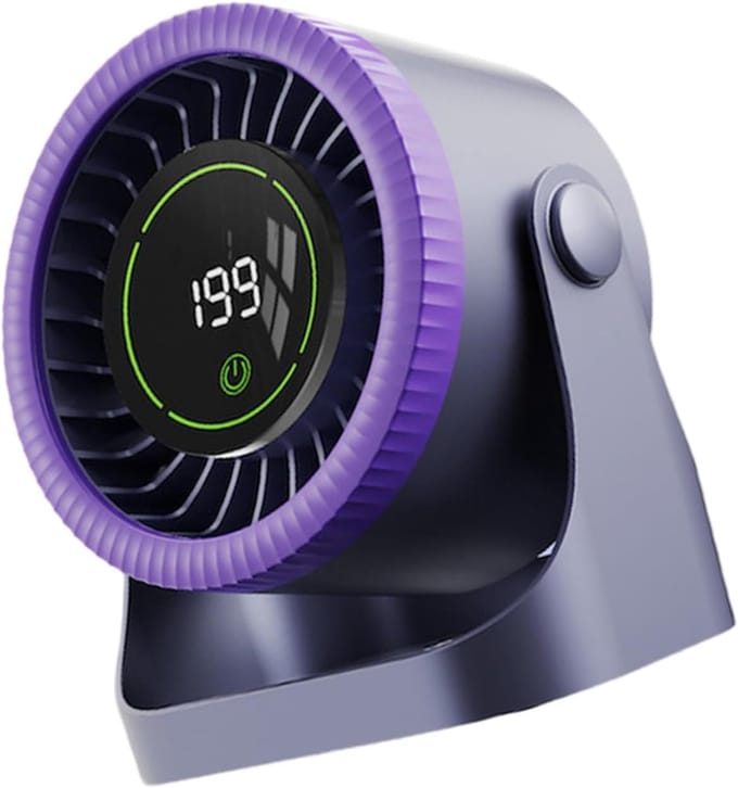 VHV - Bureauventilator - usb bureauventilator - USB oplaadbaar, met digitaal display - voor kantoor, slaapkamer, thuiswerken