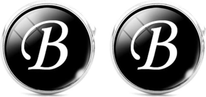Montebello Manchetknopen Letter B - Metaal - Alfabet - ∅16mm