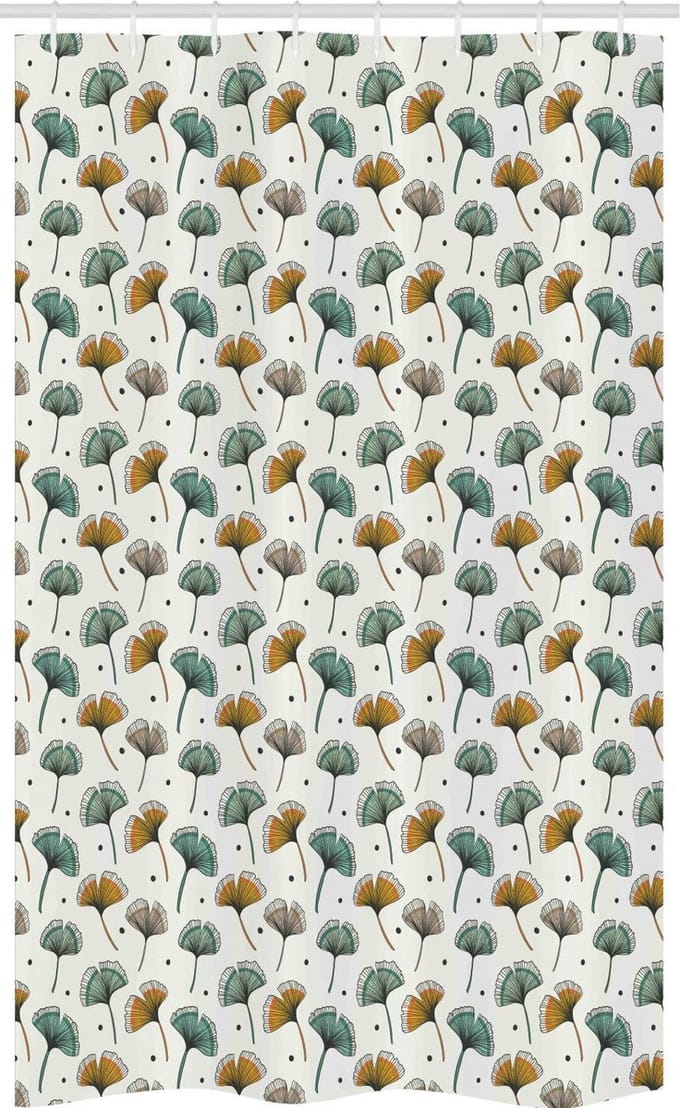 ABAKUHAUS Douchegordijn – 120x180 cm – Floraal Herfst – Abrikoos