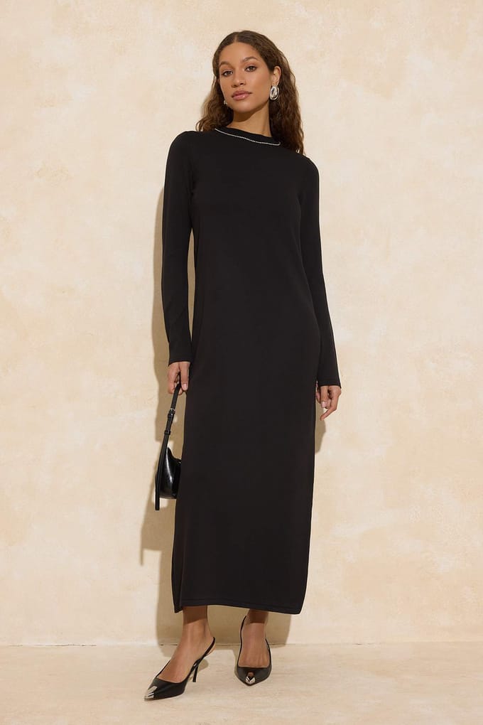 Dames maxi-jurk, plat model, lang, casual/dagelijks, A-lijn model, geschikt voor hijab