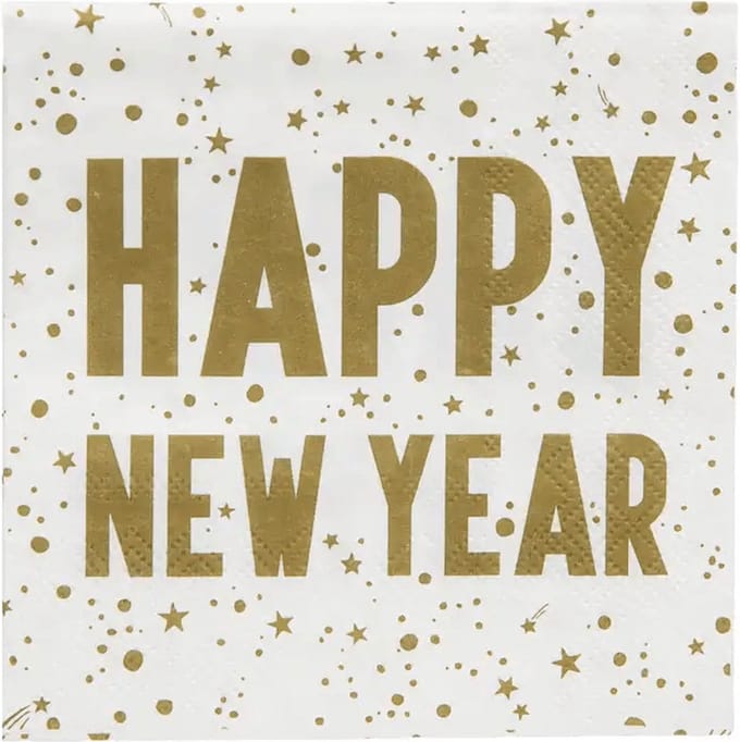 Kerstservetten met Happy New Year servetten - Talking Tables