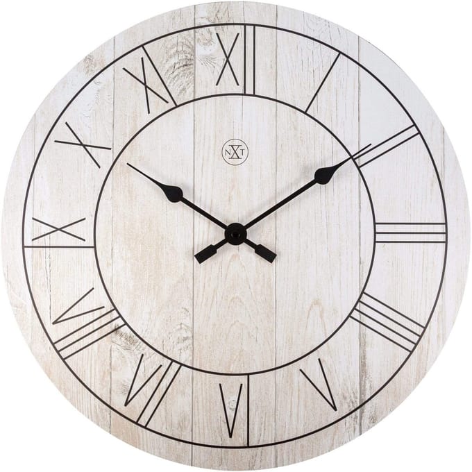 nXt Paul – Wandklok – 40 cm – Hout – Wit – Stil